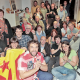 Militants d’ERC de Sabadell en plena celebració dels resultats obtinguts en aquestes eleccions el diumenge a la nit a la seu d’aquesta formació a la Gran Via
