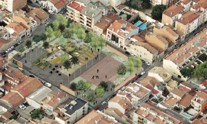 Sota la proposta veïnal per al Vapor Cusidó, les vistes de l’antic edifici fabril i de l’estat actual del solar