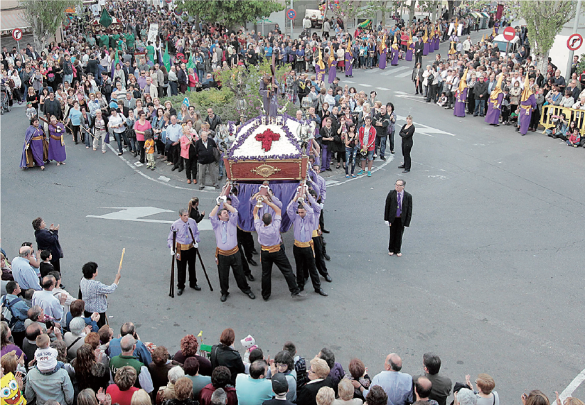 Uno de los momentos de la procesión de Can Puiggener, en la edición del pasado año