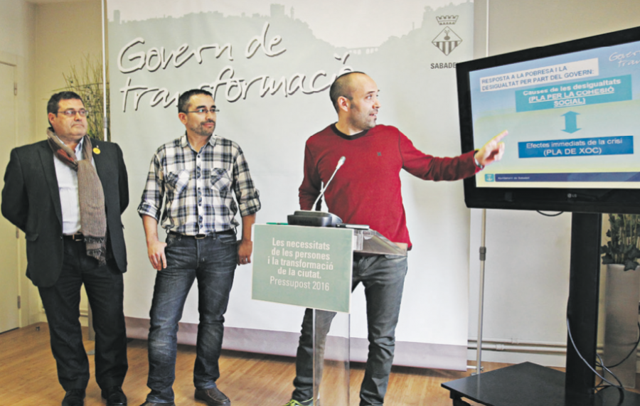 Ramon Vidal, Gabriel Fernández i Joan Berlanga en la presentació del pressupost