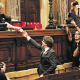 Carles Puigdemont en el moment de la votació de la resolució sobre la declaració de la independència