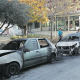 Dos dels vehicles calcinats al carrer Castellar del Vallès