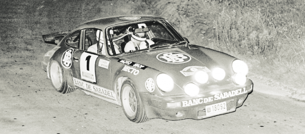 Claudi Caba i Joan Aymamí, amb el Porsche 911 Banc Sabadell, a Rellinars