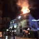 El rellotge de Caixa Sabadell al Passeig, durant l'incendi de 2014 / D.S.