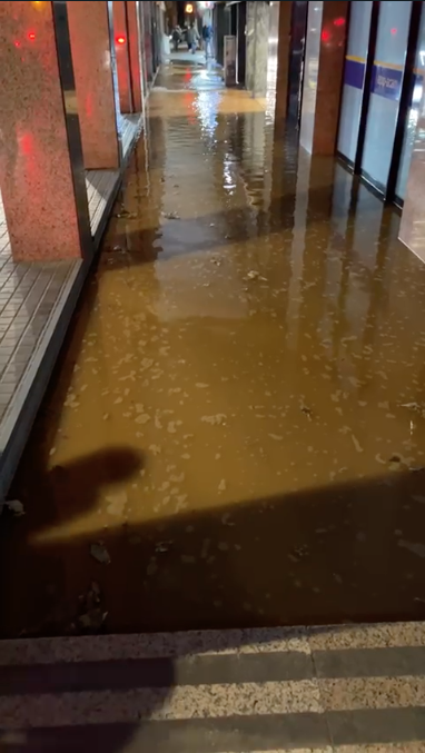 Fuga d'aigua al carrer de Duran i Sors, el passat dimarts / CEDIDA